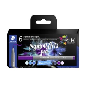 Brush pen Pigment Arts ass bl�/violet (6)