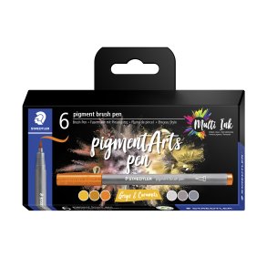 Brush pen Pigment Arts ass gr�/karamel (6)