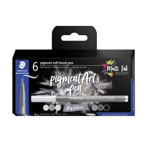 Brush pen Pigment Arts soft ass gr�/sort (6)