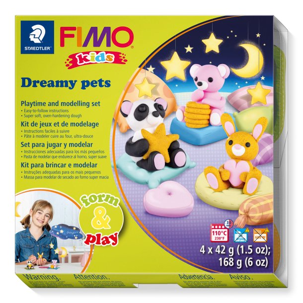 Modeller Fimo Kids Drmmedyr 4x42g (4)