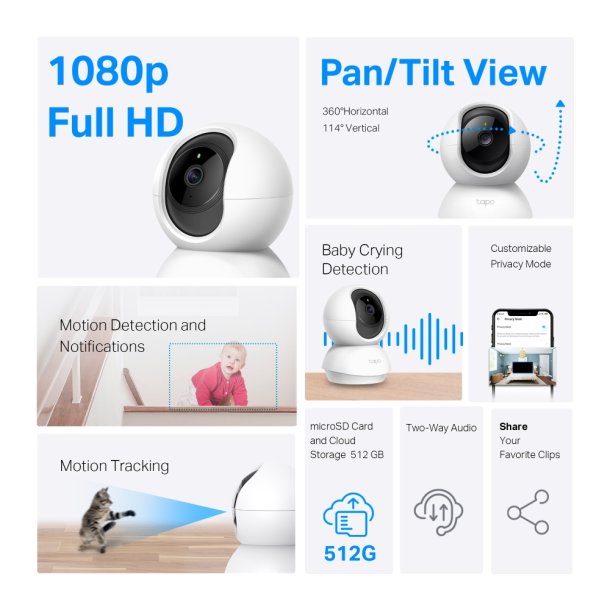 Tapo C200 Pan/Tilt Home Security Wi-Fi Camera