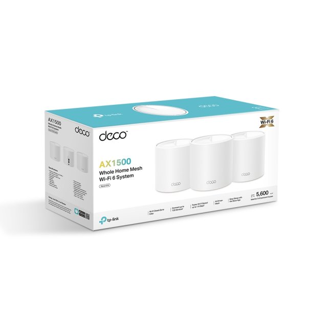 Deco X10 (3-pack) AX1500 Whole Home Mesh Wi-Fi 6 System