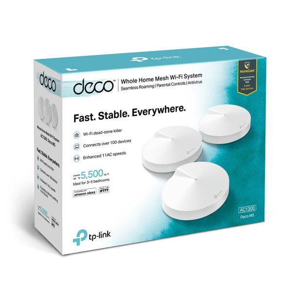 Deco M5 (3-pack) AC1300 Whole Home Mesh Wi-Fi System