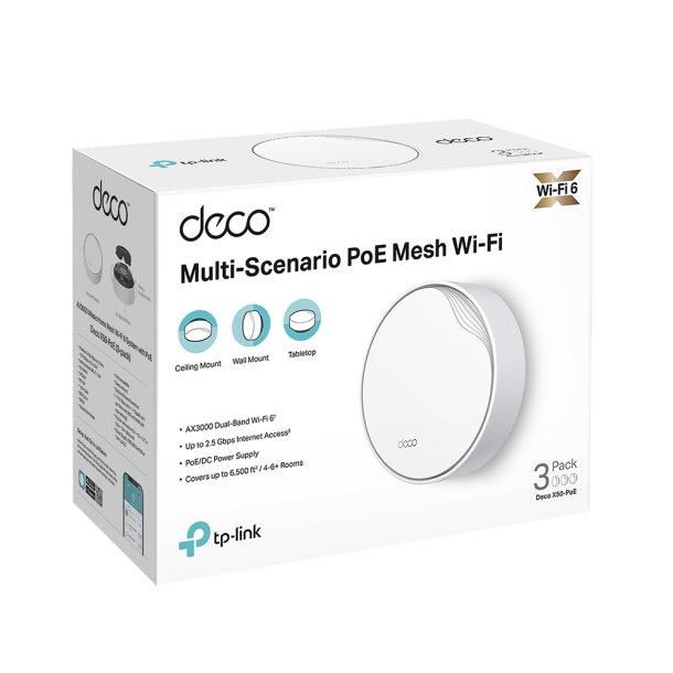 Deco X50-PoE (3-pack) AX3000 Whole Home Mesh Wi-Fi 6 System