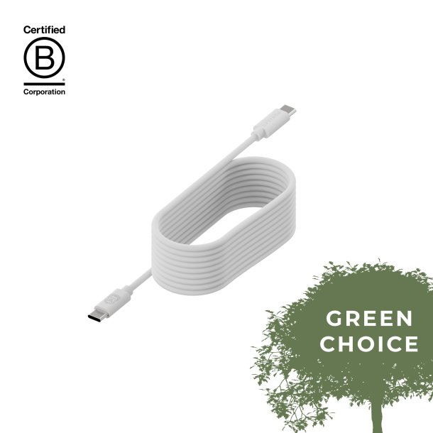 UPSTR&Ouml;M CIRKUL&Auml;R 100W USB-C to USB-C cable, White (1.2m)