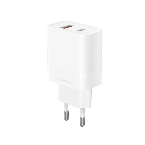 &Euml;SSENTIALS 30W USB-A &amp; USB-C Power Adapter