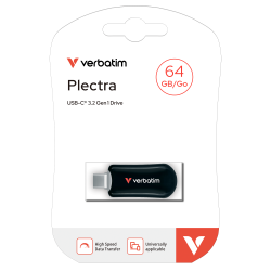 VERBATIM Plectra USB-C Flash Drive Black 64GB