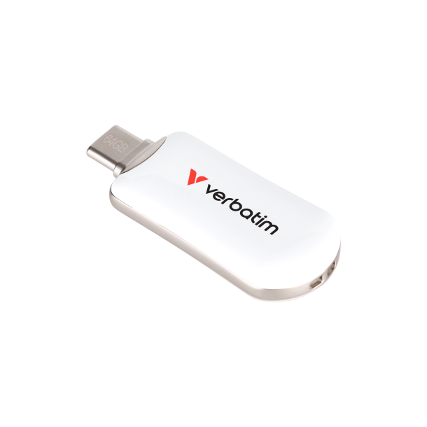 VERBATIM Plectra USB-C Flash Drive White 64GB