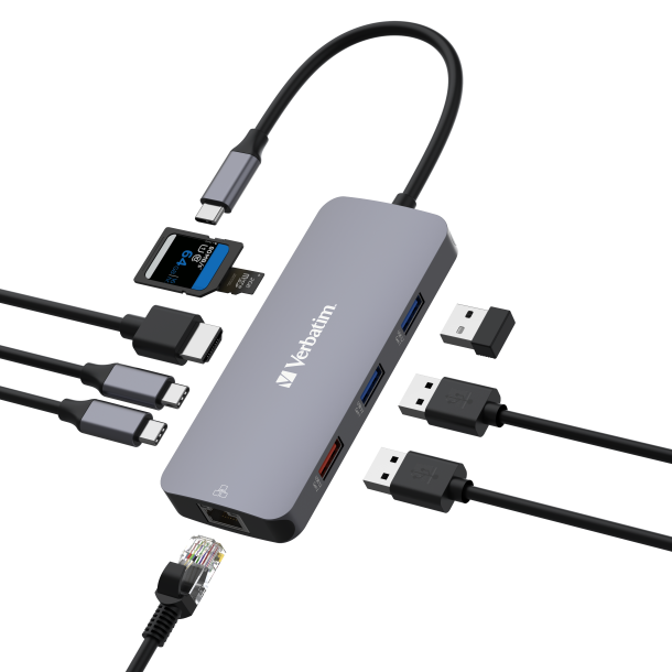 VERBATIM USB-C Pro Multiport Hub 9 Port CMH-09