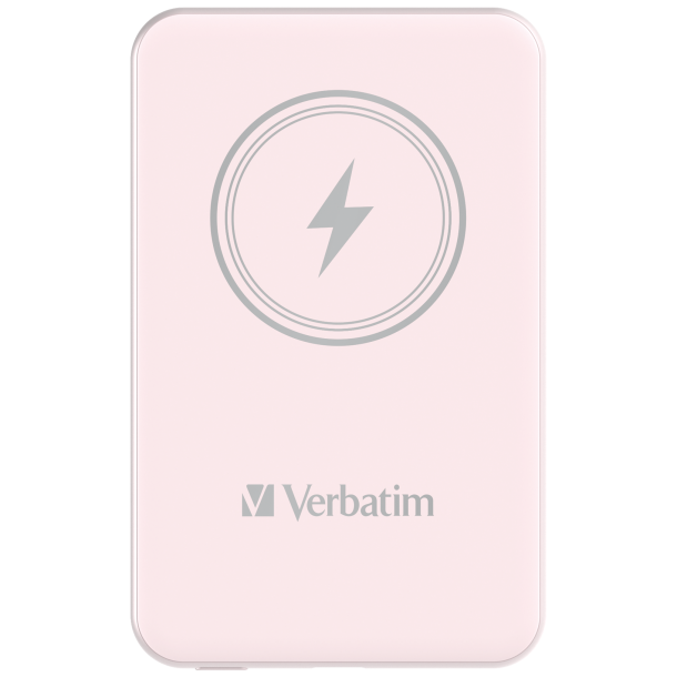 VERBATIM Power P 5000 mAh UBS-C PD 20W WIRELESS 15W Pink