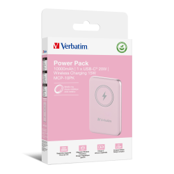 VERBATIM Power P 10000 mAh UBS-C PD 20W WIRELESS 15W Pink