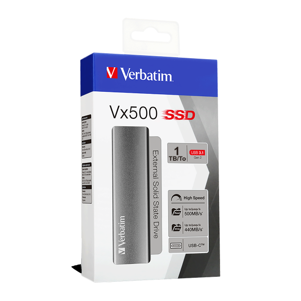 VERBATIM  VX500 EXTERNAL SSD USB 3.1 Gen2 1TB