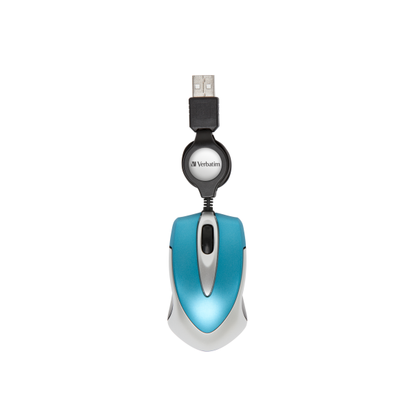 VERBATIM Go Mini Optical Travel Mouse Caribbean Blue