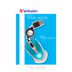 VERBATIM Go Mini Optical Travel Mouse Caribbean Blue