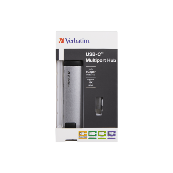 VERBATIM USB-C Multiport Hub USB 3.1 GEN1 3.0x2 HDMI RJ45