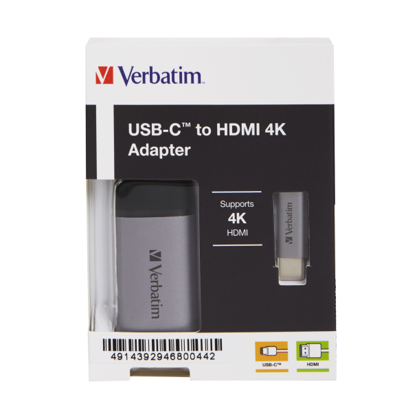 VERBATIM USB-C to HDMI 4K Adapter USB 3.1 GEN1 10cm Cable
