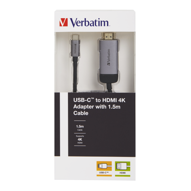 VERBATIM USB-C to HDMI Adapter USB 3.1 GEN1 1.5M Cable