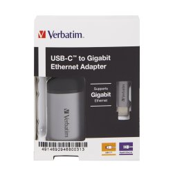 VERBATIM USB-C to Gigabit Ethernet Adapter 10cm Cable