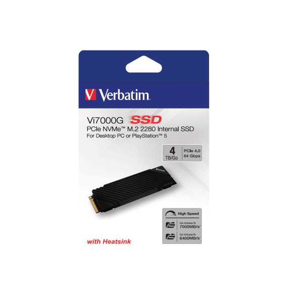 VERBATIM Vi7000G PCIe4 NVMe M.2 SSD 4TB