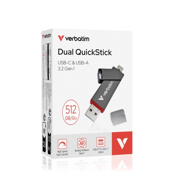 VERBATIM USB-A/C 3.2 Gen1 512GB Dual QuickStick