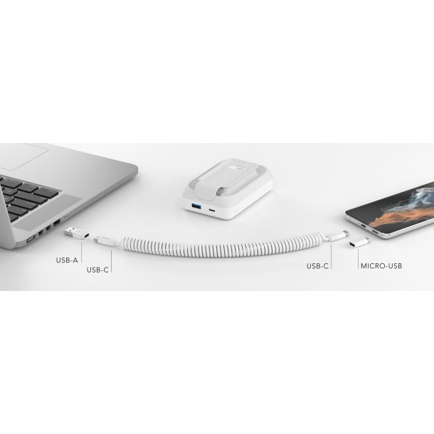 allroundo Pro - The All-In-One Cable+Powerbank, White