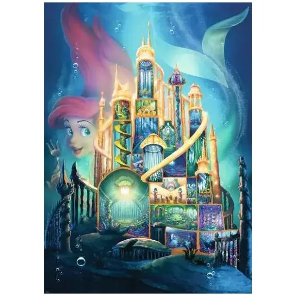 Ravensburger Puslespil | 1000 Brikker | Disney Ariel Castle |