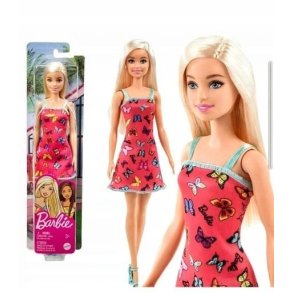 Barbie | Dukke  m/ Rd Sommerfuglekjole |