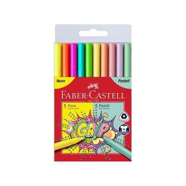 Tusser neon/pastell 10 stk. 