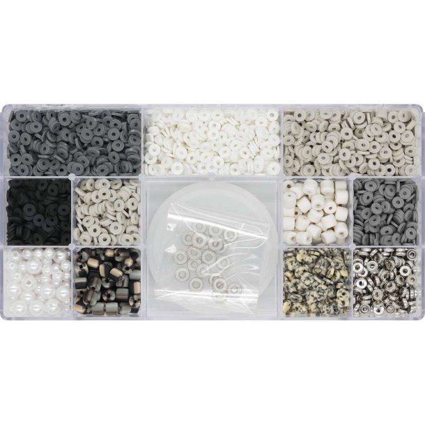 Heishi Fimo Perlemix m/elastiksnor