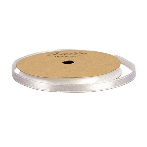 Satinb�nd | 3mm | 10m | Hvid |