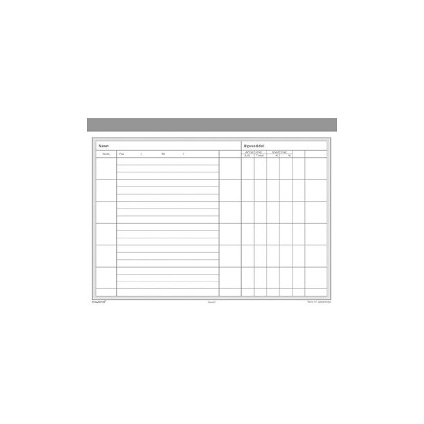 Ugeseddel 2 x 50 sider m/kopi