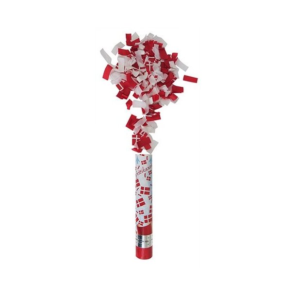 Drejekonfetti 30cm, r�d/hvid