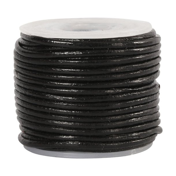 L�dersnor | 1mm | Sort | 10m |