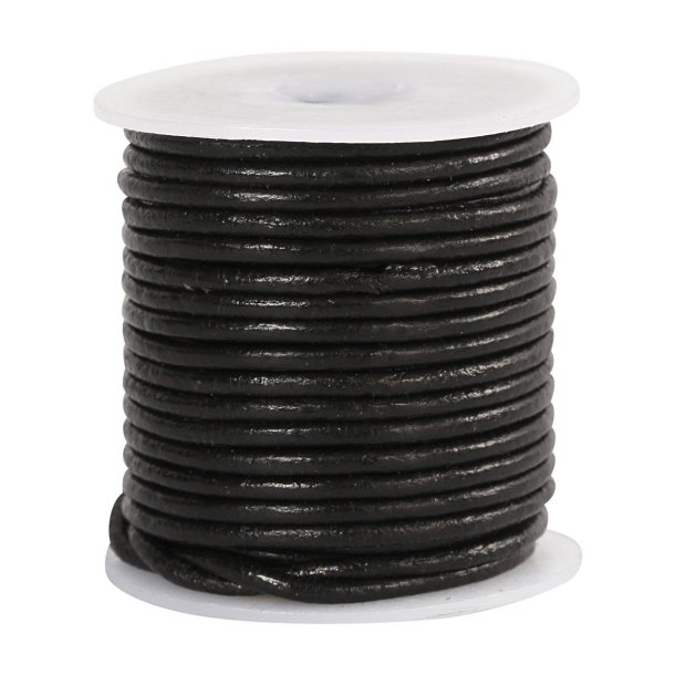 L�dersnor | 2mm | Sort | 10m |