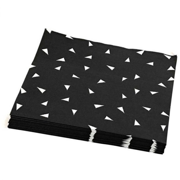Servietter | Sort | m/Trekant |
