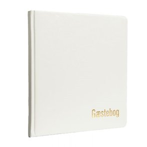 G�stebog | Hvid m/guldskrift |