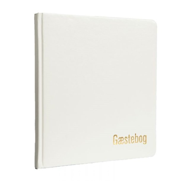 G�stebog | Hvid m/guldskrift |