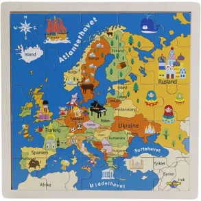 Europa Trpuslespil | 25 Brikker | Dansk | 