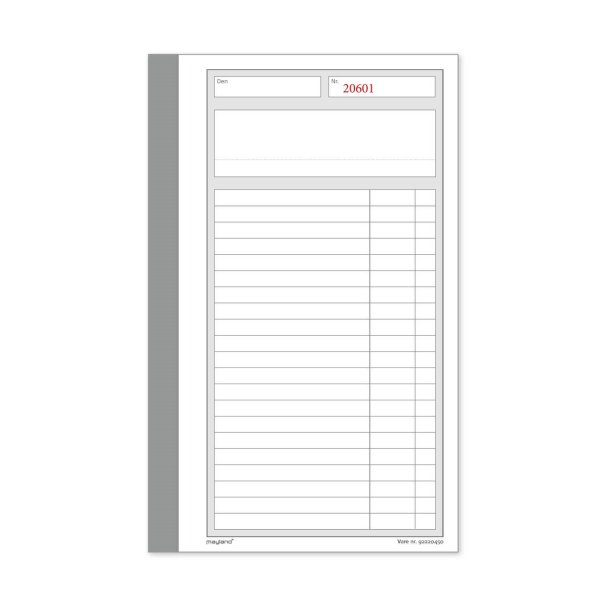 Triplikatbog | 108x200mm | 3x50 sider m. kopi |