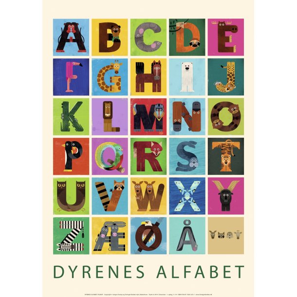 Dyrenes alfabet - PLAKAT