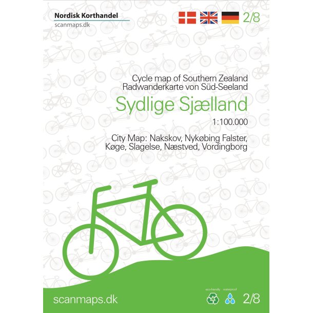 Cykelkort Sydlige Sj�lland, M�n, Lolland og Falster