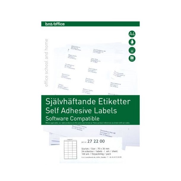BNT Etiketter 70x36mm