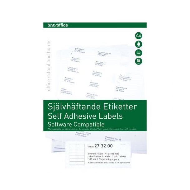 BNT Etiketter 105x41mm - 100 ark.
