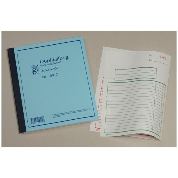 Duplikatbog | 148x200mm | 2x50 sider m. kopi | nr. 10017 |