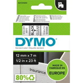 Dymo Tape D1 12mmx7m black/clear