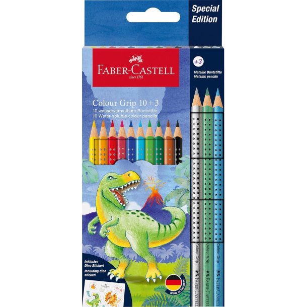 Faber-Castell Farveblyanter | Grip 2001 | akvarel Dinosaur 10+3 metallic |