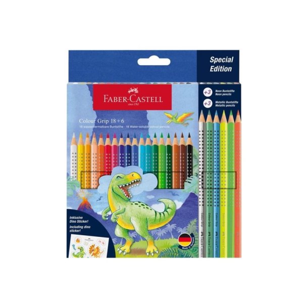 Faber-Castell farveblyanter | Grip 2001 | akvarel Dinosaur 18+6 |