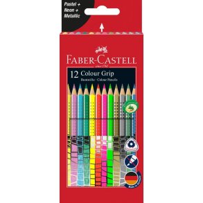 Faber Castell 12 Colour Grip Pastel Neon Metallic 
