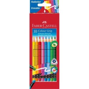 Faber Castell Grip 10 Farveblyant m.viskelder