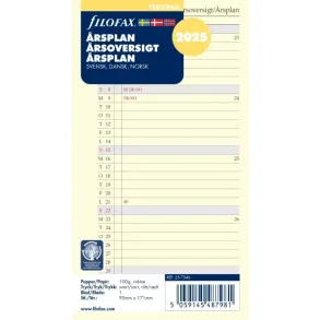 Filofax | rsoversigt Refill | A5 | 2025 |